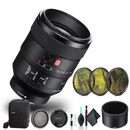Bundle - Sony - FE 100mm f/2.8 STF GM OSS Lens (SEL100F28GM) + Filter Kit + Cap Keeper - - Black