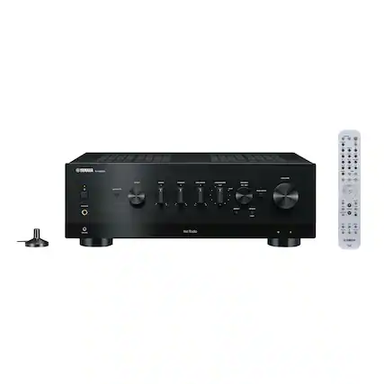 Front. Yamaha - R-N800ABL Bluetooth 240-Watt 2.0-Channel Network Stereo Receiver with Remote - Black.