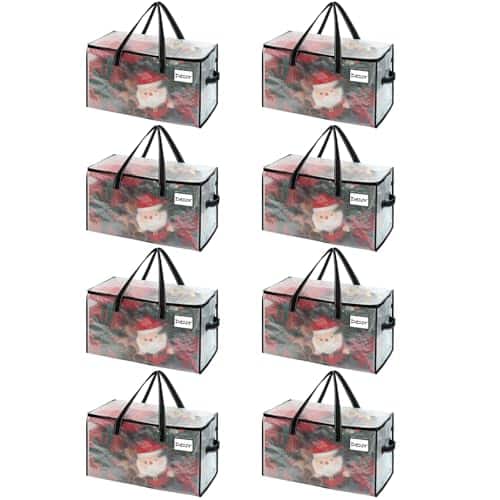 DORLUKFU - 8 Pack Moving Bags, Comforter and Blanket Storage Bags for Closet, Moving Boxes, Boxes with Lids Alternative, College - Clear