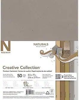 Neenah Paper - 65 lb. Cardstock Paper, 8.5" x 11", 50 Sheets/Ream (99316MA) - Naturals Assortment