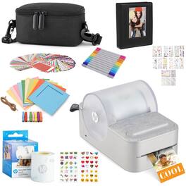 HP - Panorama Instant Label Printer & Photo Printer Gift Bundle - Gray