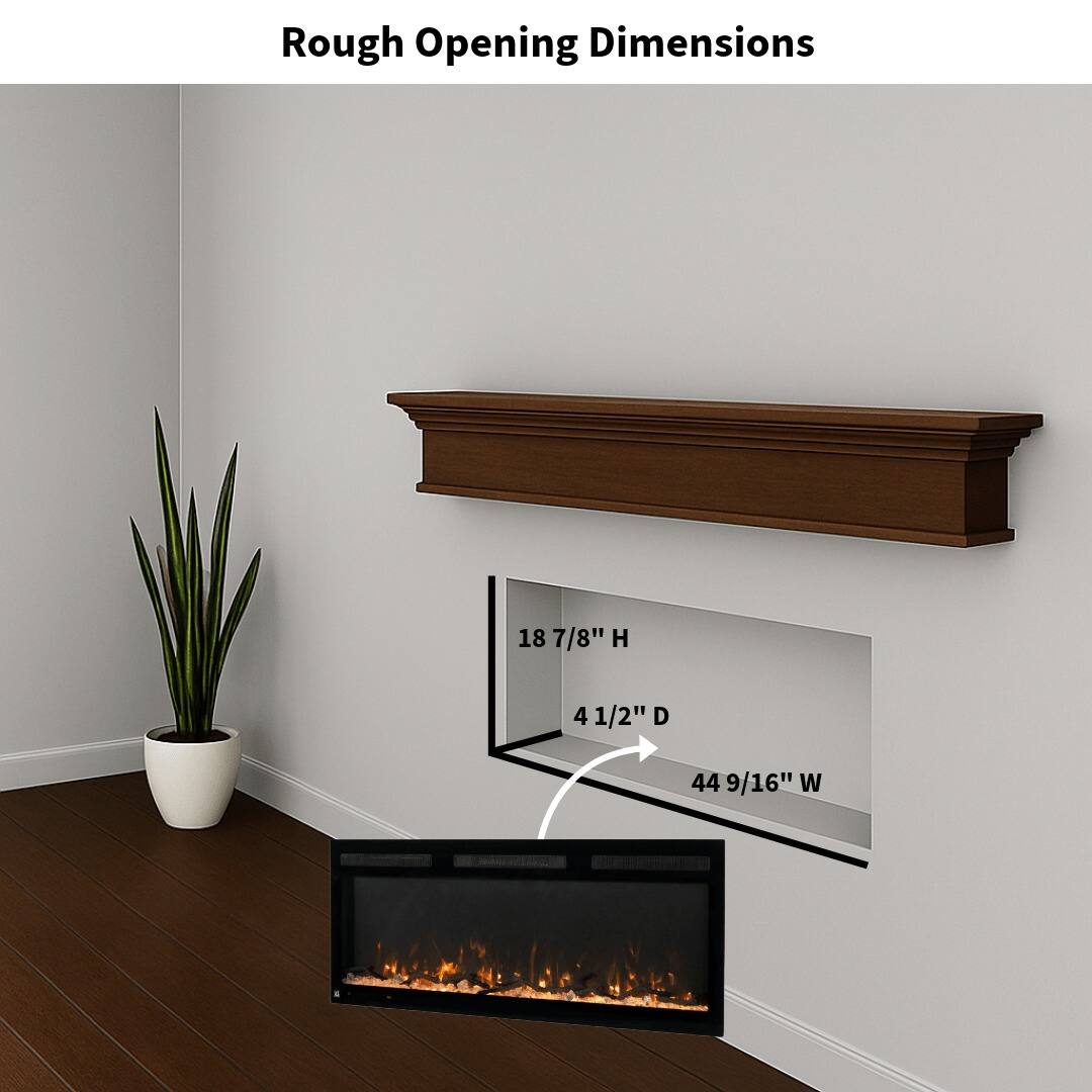 Rough Opening Dimensions

18 7/8" H  
4 1/2" D  
44 9/16" W