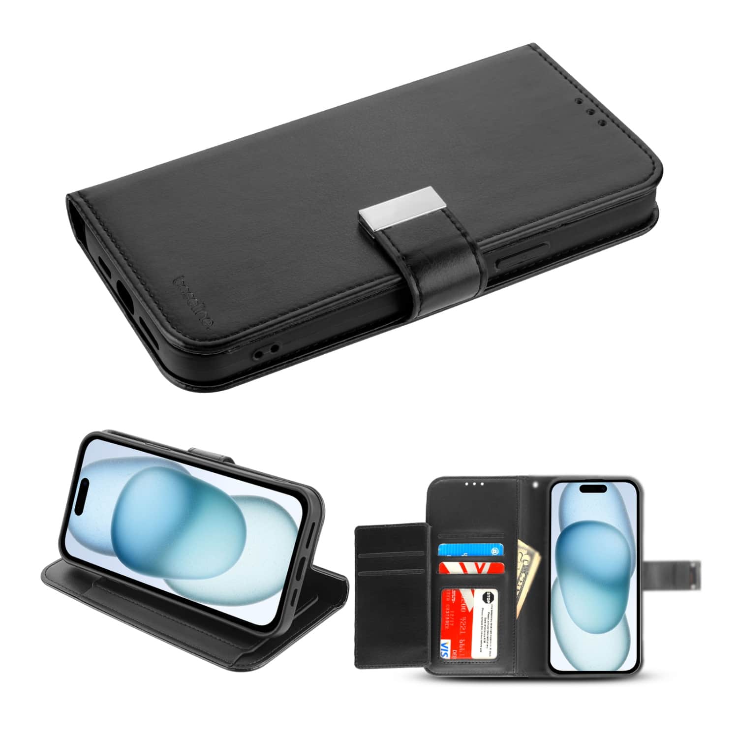 BASELINE - MyJacket Wallet Xtra Series for Apple iPhone 15 - Black