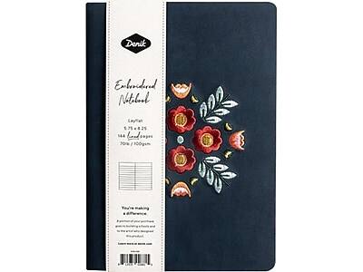 Denik - Evelynn Vegan Suede Journal, 5.75" x 8.25" - Blue
