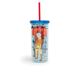Silver Buffalo - Avatar: The Last Airbender Trio Carnival Cup With Lid And Straw | 20 Ounces - Blue