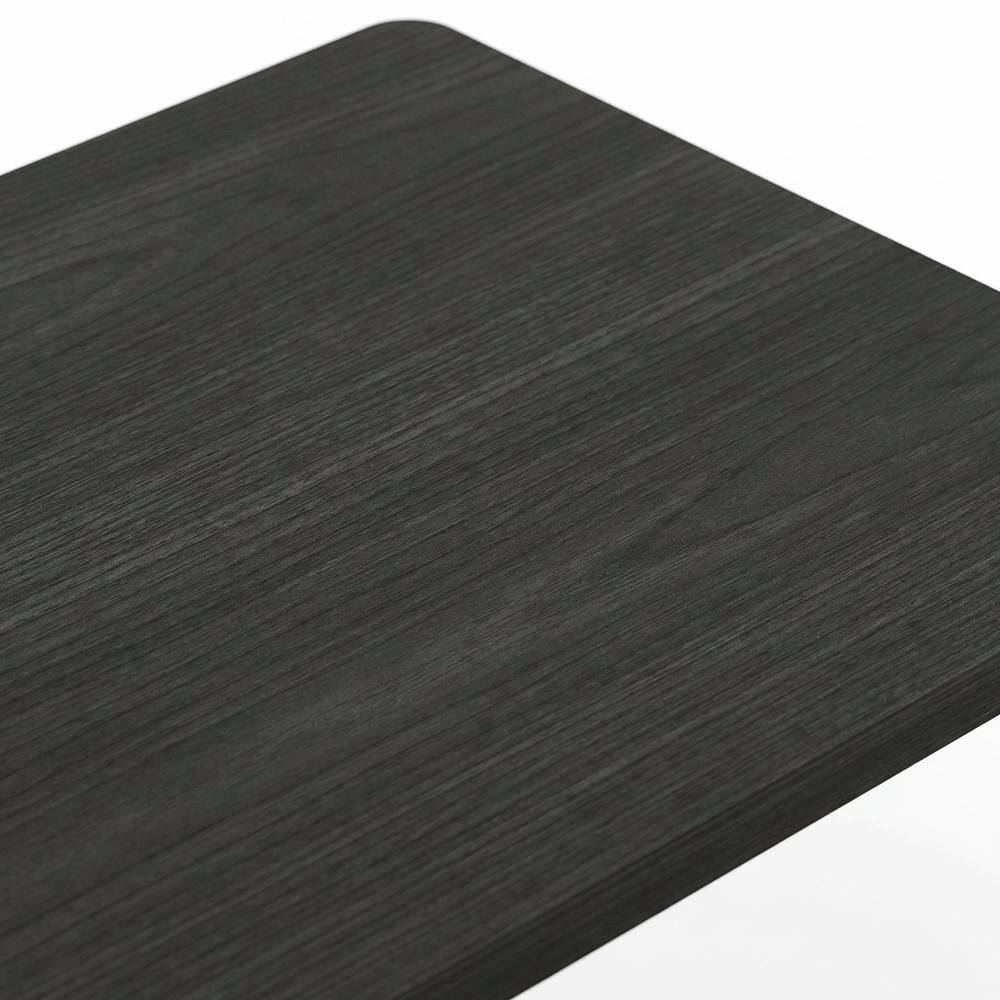 Alt View 1. FurniFact - FurniFact U-Shape Sofa Side Table, Rolling Casters - Espresso - Espresso/Black.