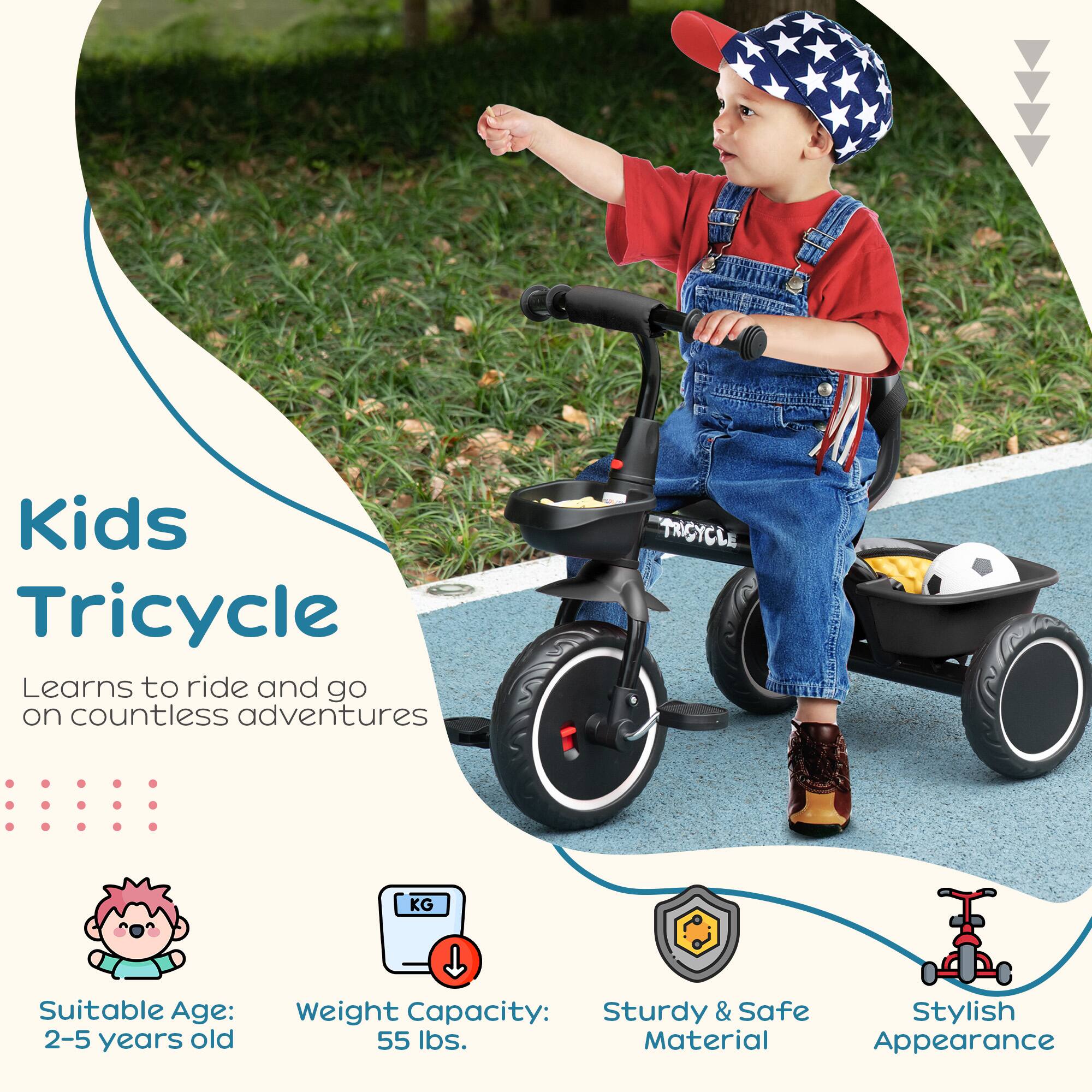 Kids Tricycle

Learns to ride and go on countless adventures

Suitable Age: 2-5 years old

Weight Capacity: 55 lbs.

Sturdy & Safe Material

Stylish Appearance
