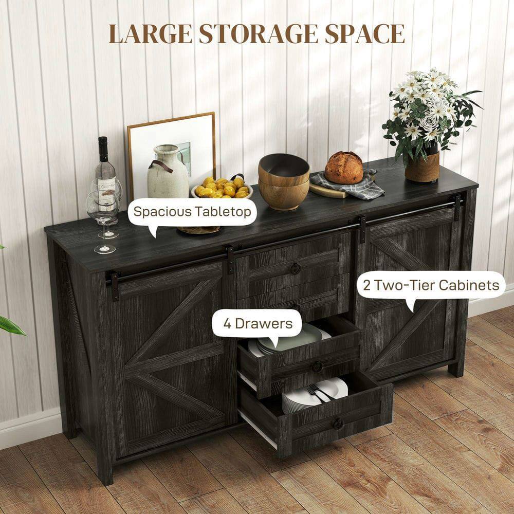 LARGE STORAGE SPACE

- Spacious Tabletop
- 4 Drawers
- 2 Two-Tier Cabinets