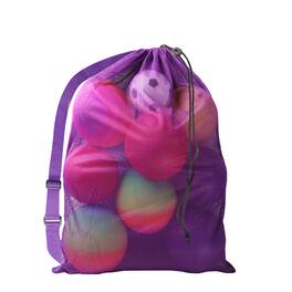 GSE Games & Sports Expert - 30" x 40" Extra-Large Mesh Sports Ball Drawstring Bag with Adjustable Shoulder Strap - purple