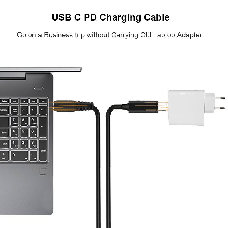 USB C PD Charging Cable  
Go on a Business trip without Carrying Old Laptop Adapter