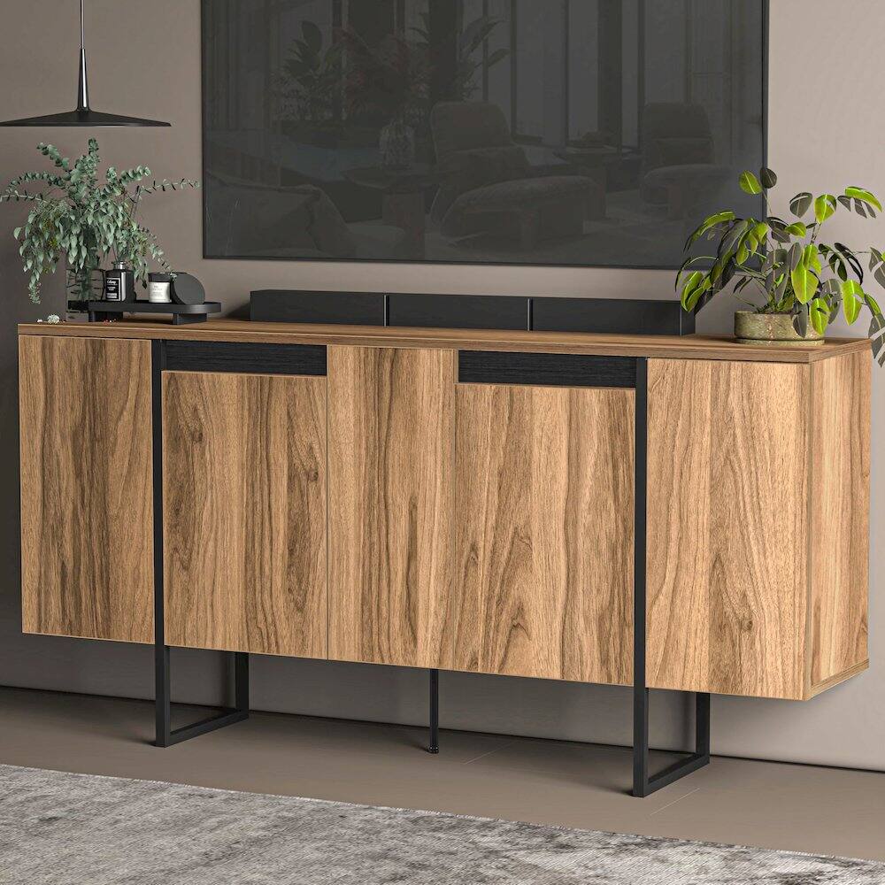 Alt View 1. Atelier Mobili - Modern TV Stand and Media Console, Adjustable Shelves, TV Stand for 75 inch TV - Brown.