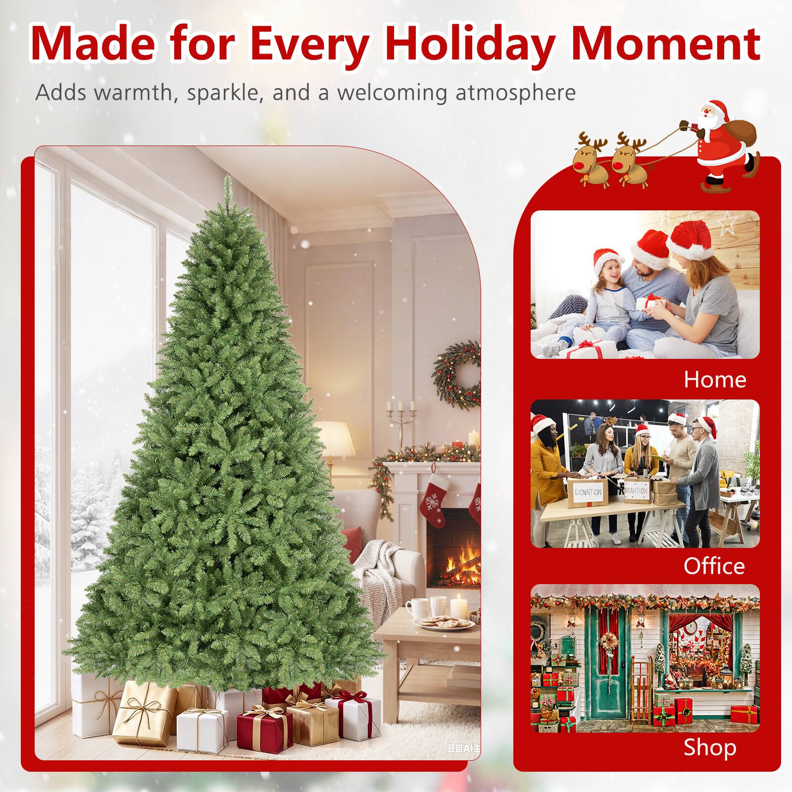 Made for Every Holiday Moment  
Adds warmth, sparkle, and a welcoming atmosphere

Home  
DONATION  
Office  
A1  
Shop