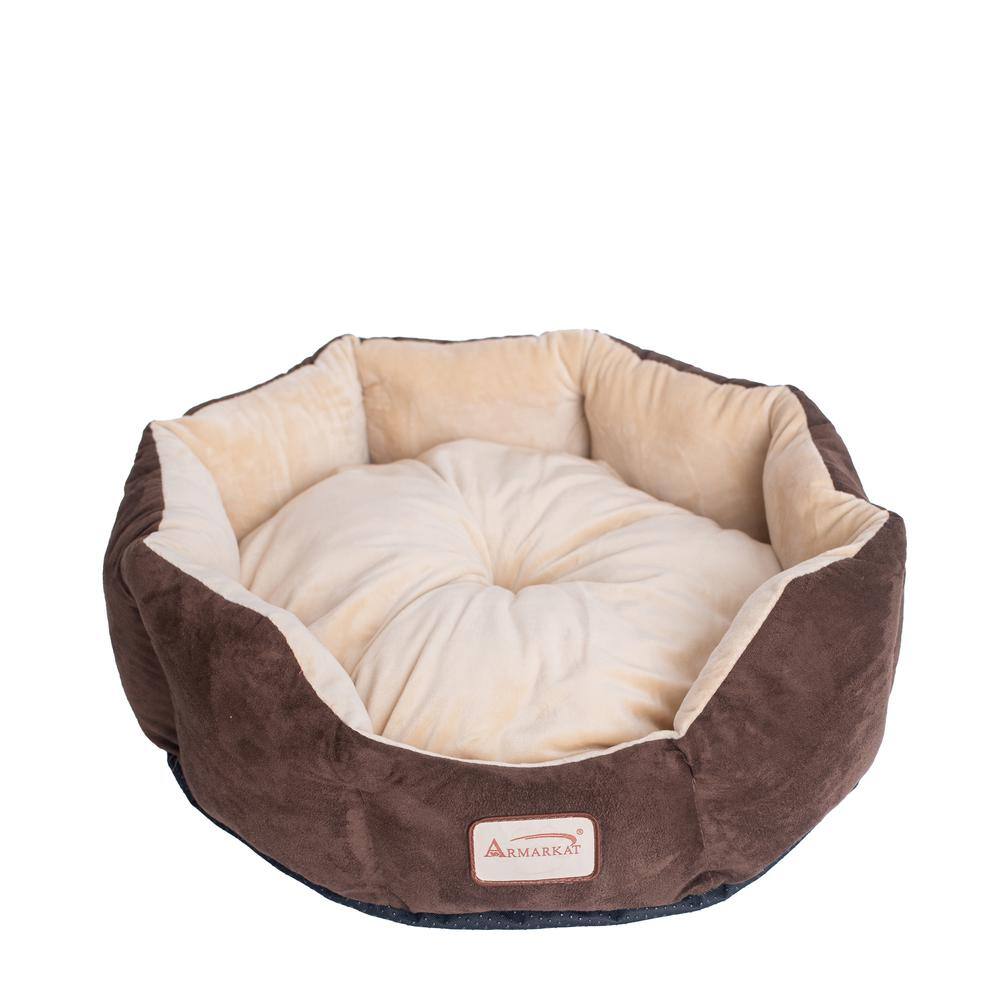 Alt View 5. Armarkat - Pet Bed With Polyfill In Beige and Mocha For Cats And Extra Small Dogs - Beige.