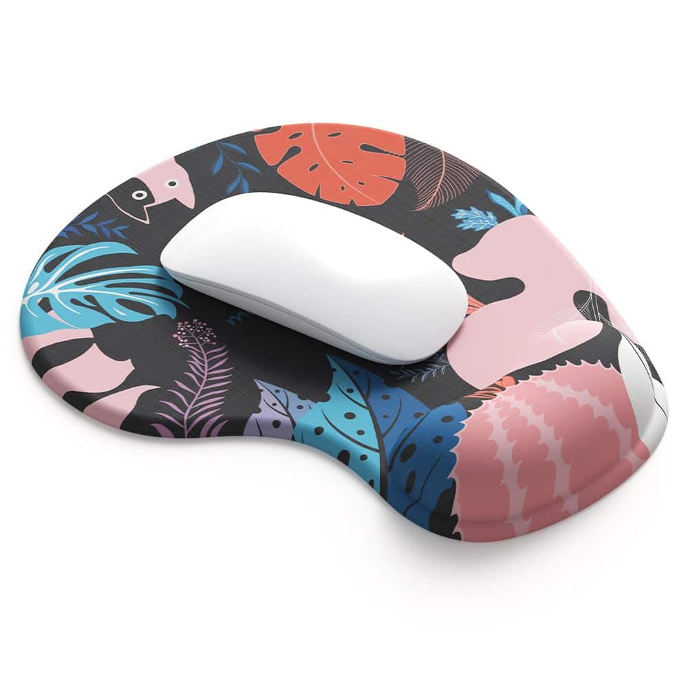 Stamp n Camp - Office Mousepad With Gel Wrist Support - Gaming Desktop Mouse Pad Rest Design Gamepad Mat Rubber Base For Laptop - 12Positive