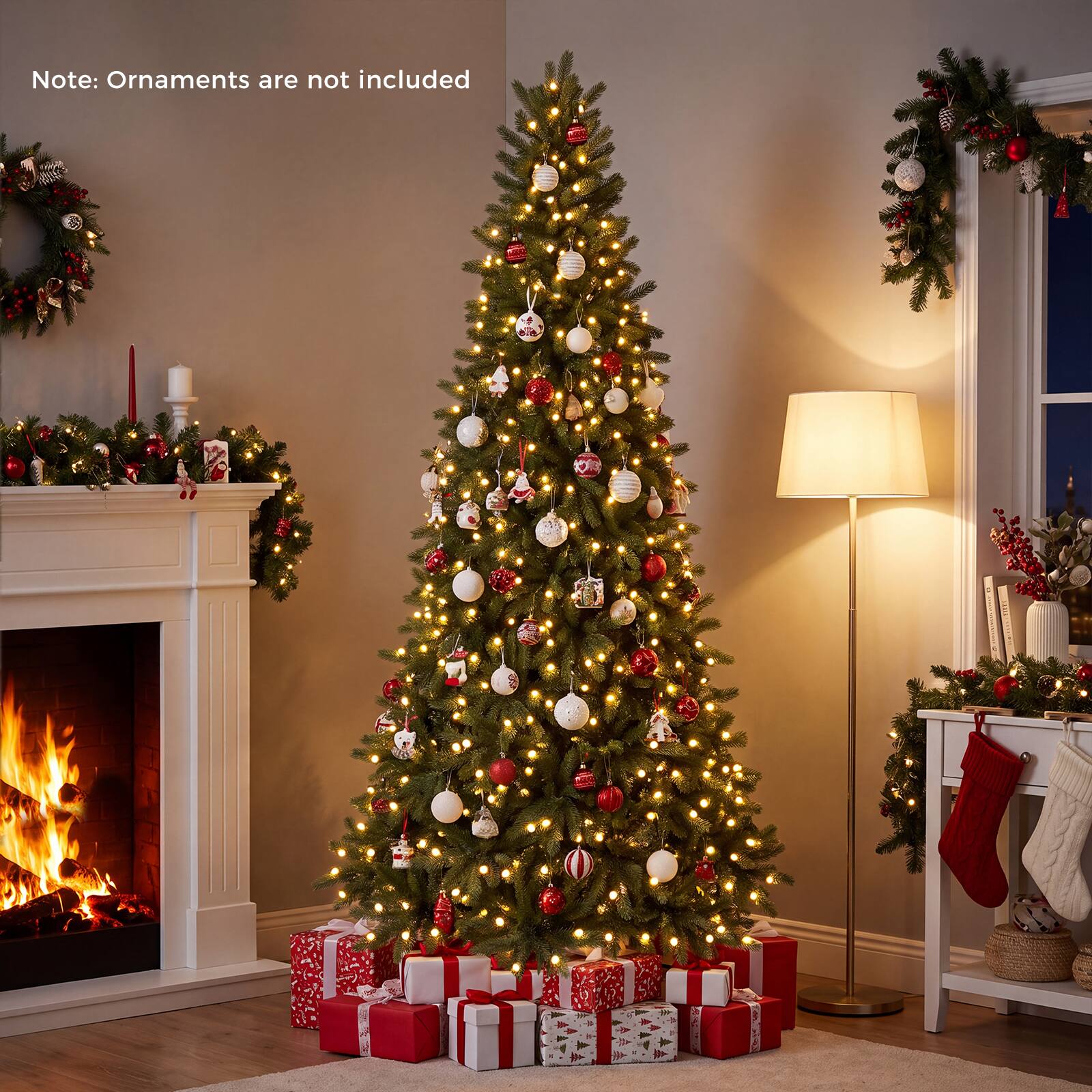 Costway 7 FT Christmas Tree, 11 Lighting Modes, 2 Lighting Color ...