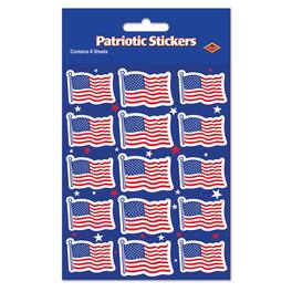 The Beistle Company - U S Flag Stickers (Pack of 12) - Red, White and Blue
