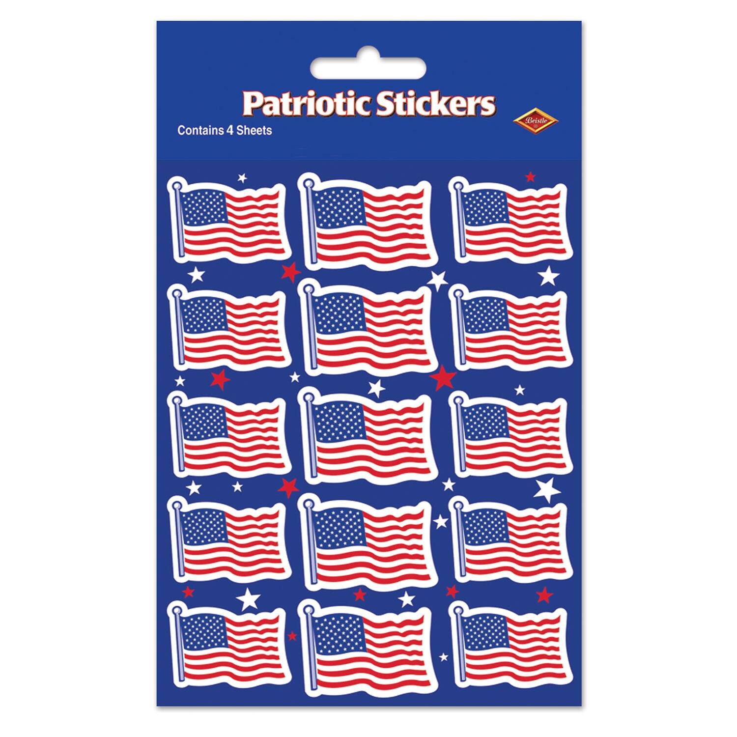 Patriotic Stickers  
Beistle  
Contains 4 Sheets