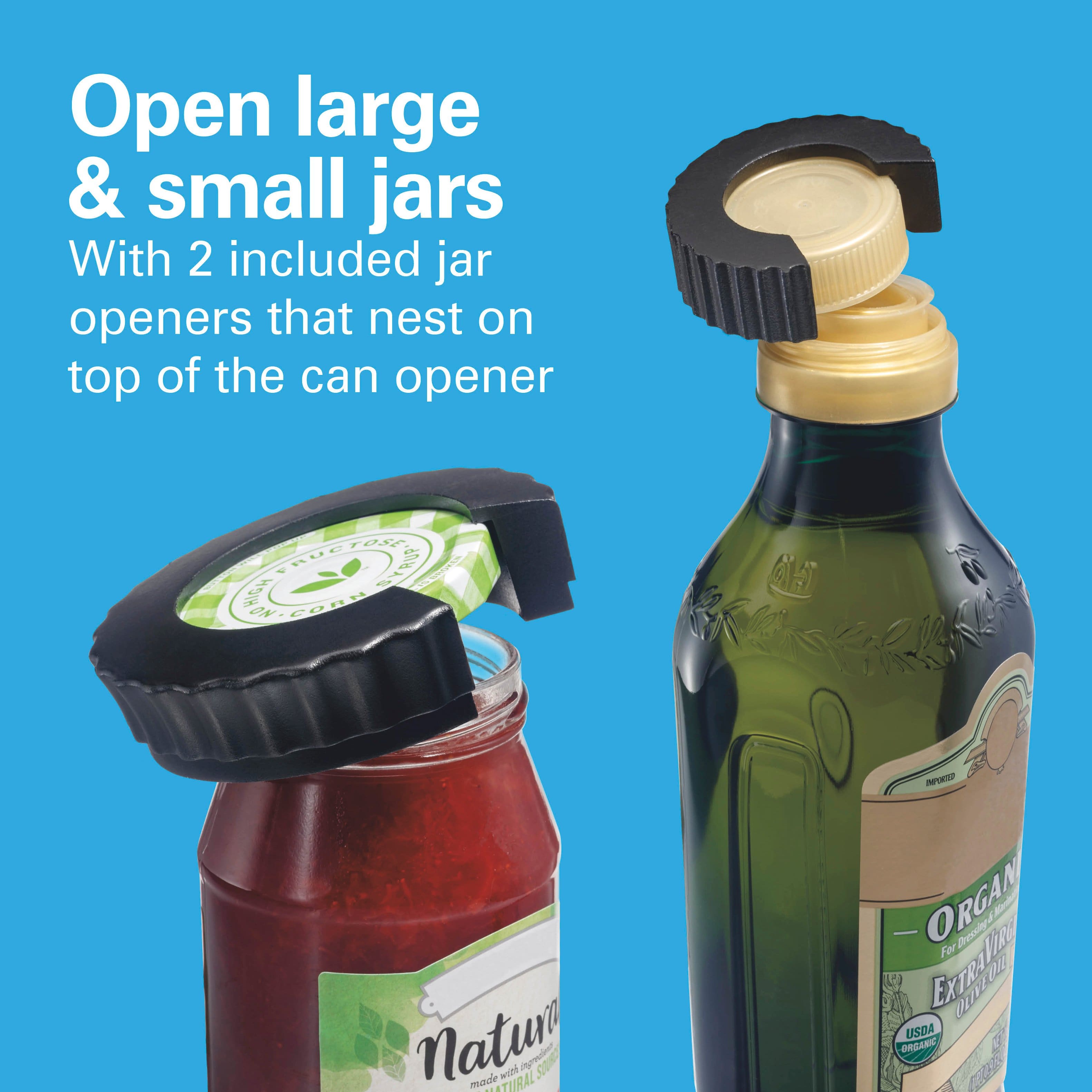 Open large & small jars
With 2 included jar openers that nest on top of the can opener
Natura
made with natural ingredients
USDA ORGANIC
Extra Virgin Olive Oil