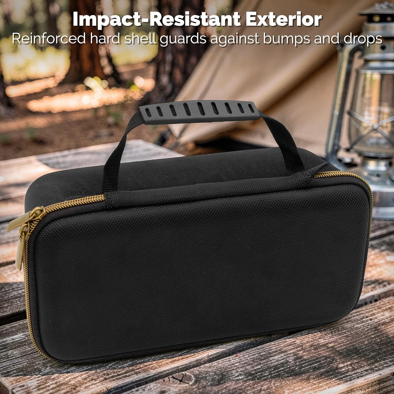Impact-Resistant Exterior  
Reinforced hard shell guards against bumps and drops
