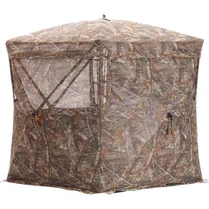 Front. Rhino - Rhino 270 Hunting 3-Person See-Through Blind - Realtree Edge - Realtree Edge.