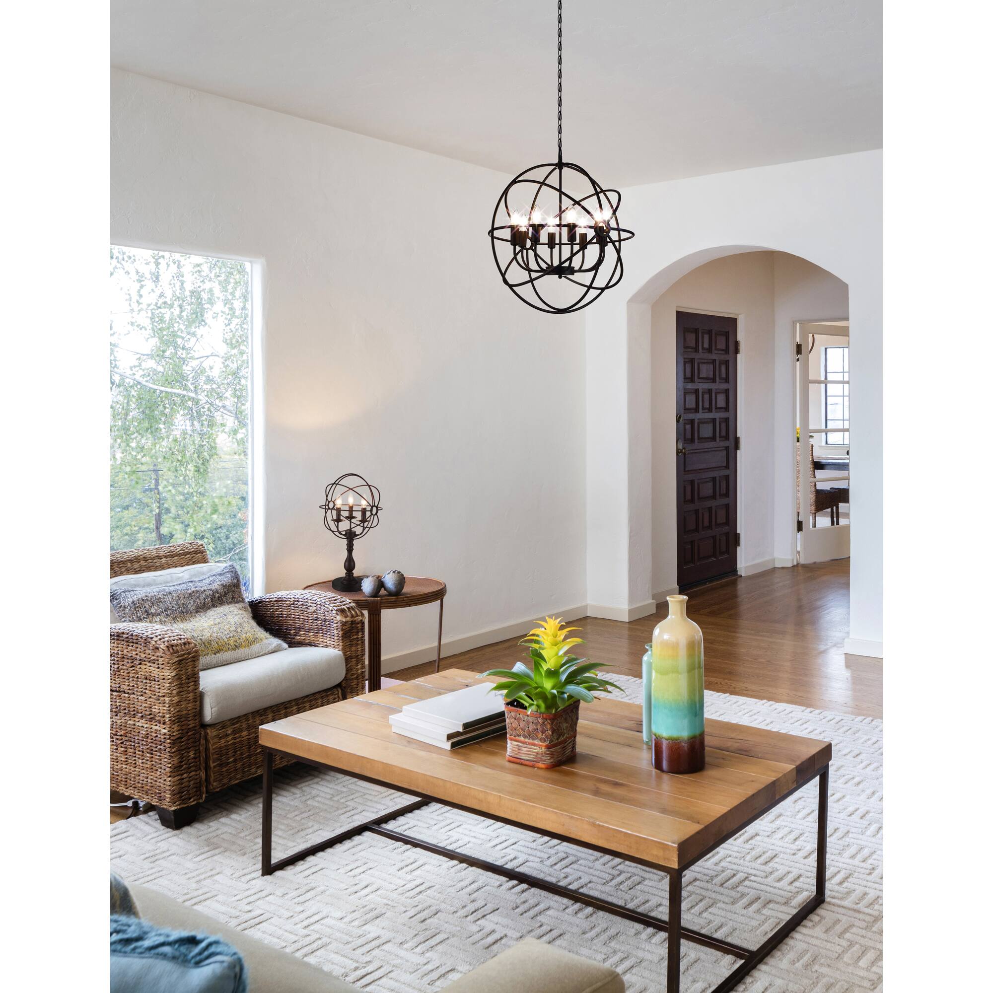 Alt View 2. CWI Lighting - Arza 8 Light Up Chandelier With Brown Finish - Brown.