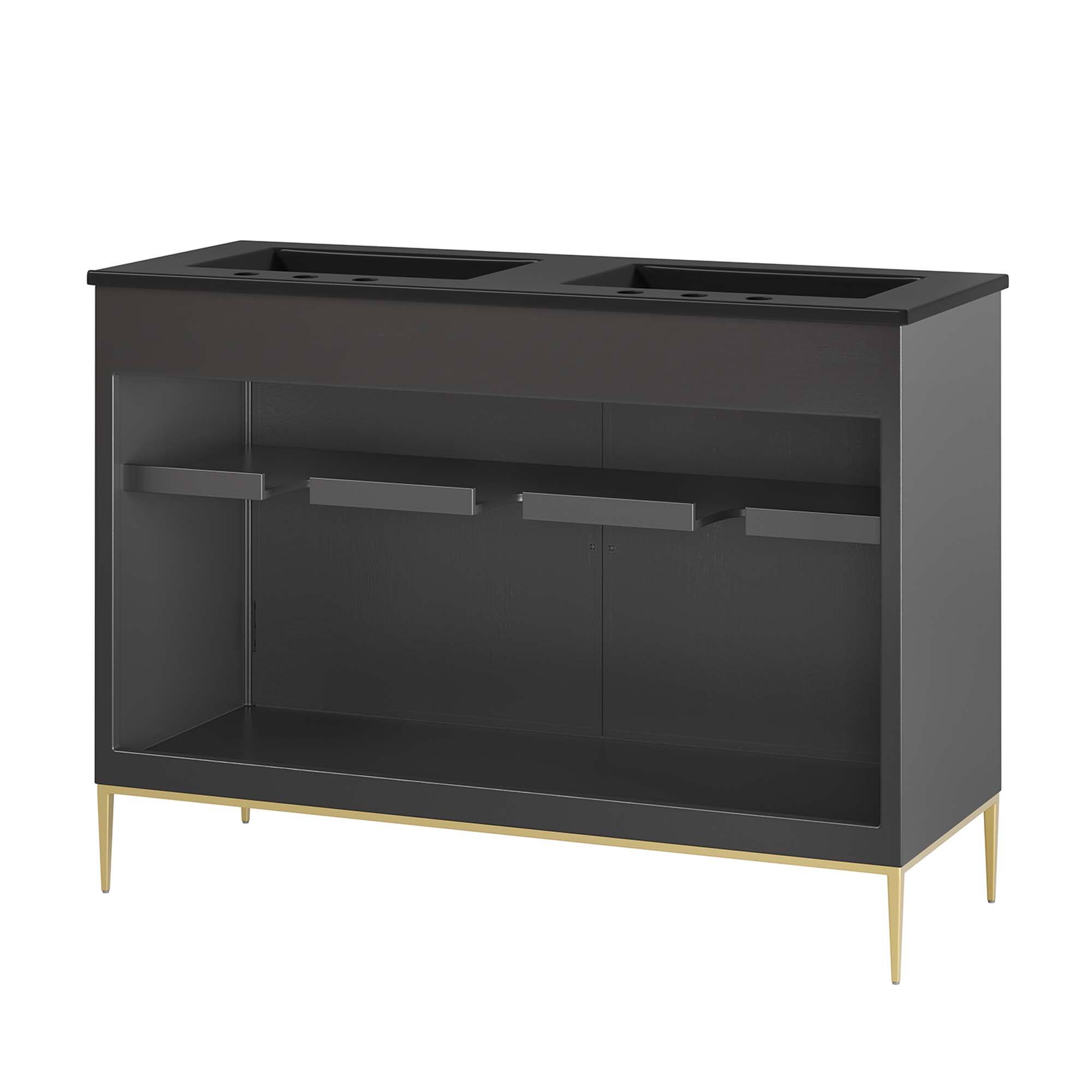 Alt View 5. Modway - Awaken Bathroom Vanity Basin Included by Modway - Black Black.