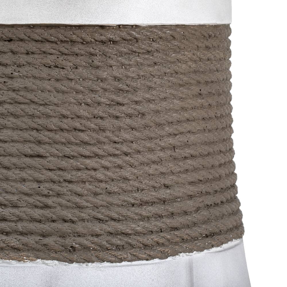 Alt View 10. Loheer - Loheer MGO Side Table Outdoor End Table Retro Woven Rope Fan-Base Accent Table Light Gray Brown - Light Gray, Brown.