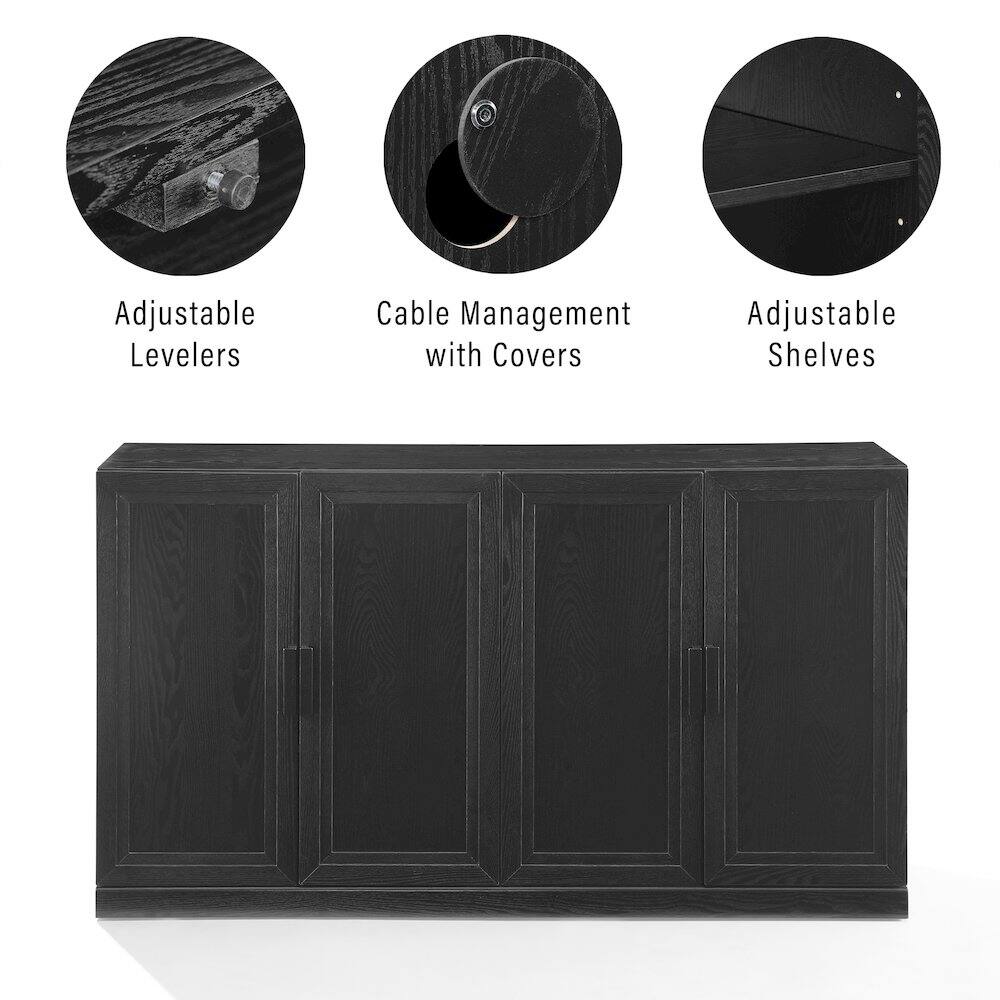 Adjustable Levelers, Cable Management with Covers, Adjustable Shelves