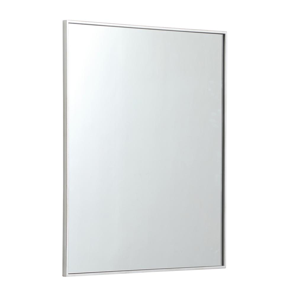 Alt View 1. Elegant Decor - Metal frame rectangle mirror 30 inch in silver - Silver.