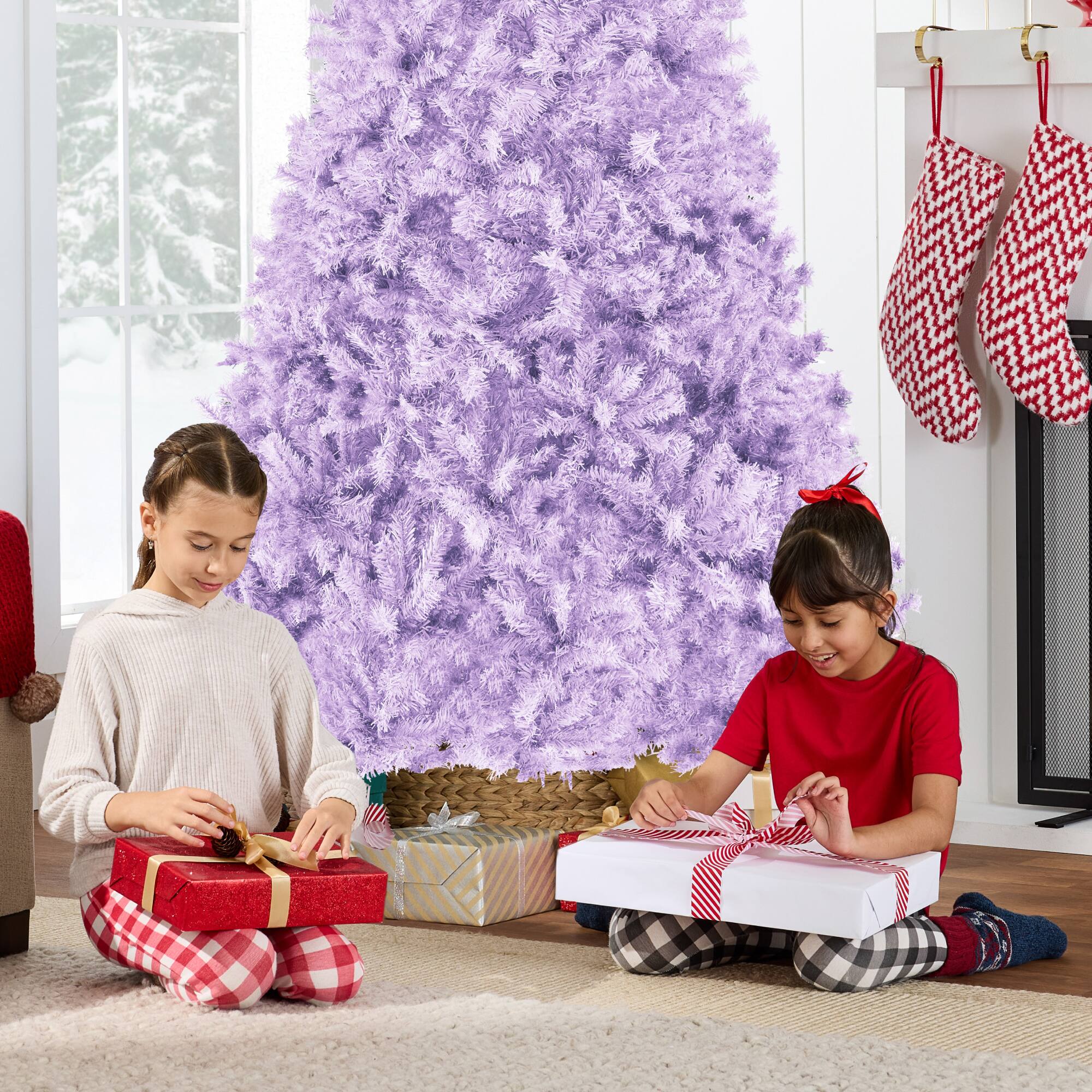 Alt View 5. Best Choice Products - Artificial Lavender Christmas Tree, Unlit Pine Design w/Easy Assembly - Lavender.