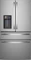 GE Profile - 36 in. Wide 27.89 Cu. Ft. Smart Energy Star 4-Door French Door Refrigerator with Kitchen Assistant - Stainless Steel