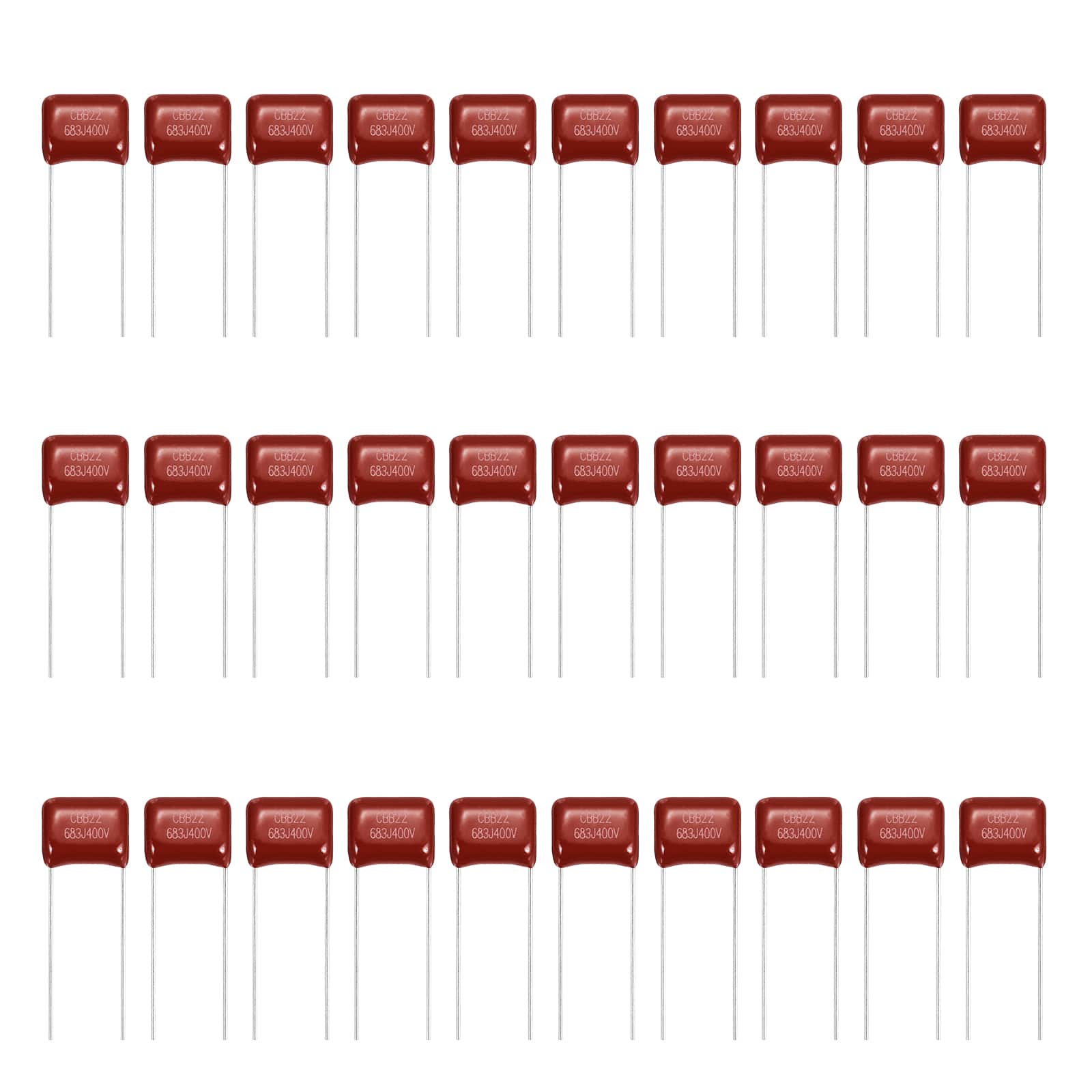 Unique Bargains - 30pcs 0.068uF 400V CBB21/22 Metallized Polypropylene Film Capacitor for Electronics and Lamps - Red price history on PriceWatchPro