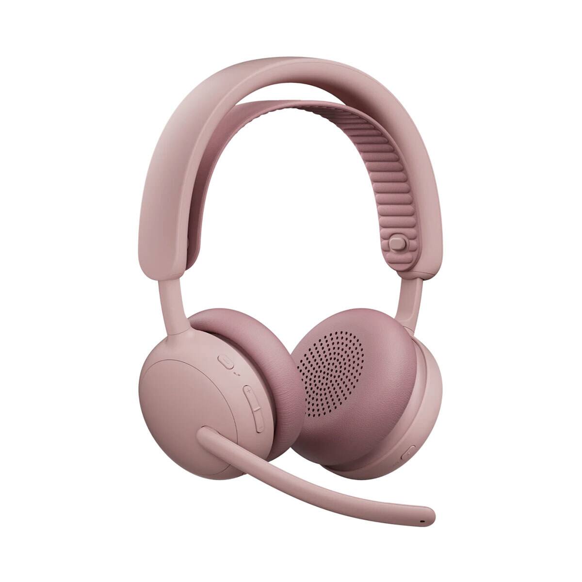 Alt View 1. Logitech - Logitech Zone Wireless 2 ES Active Noise Cancelling Closed-Back On-Ear Stereo Headset, Rose - Rose.