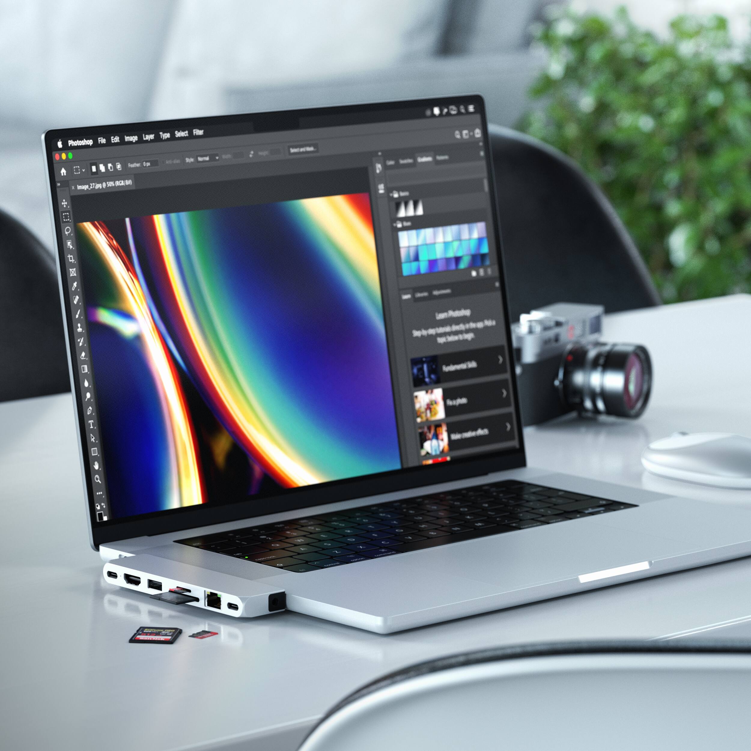 Alt View 15. Satechi - Satechi USB-C Pro Hub Mini Adapter - Silver - Silver.