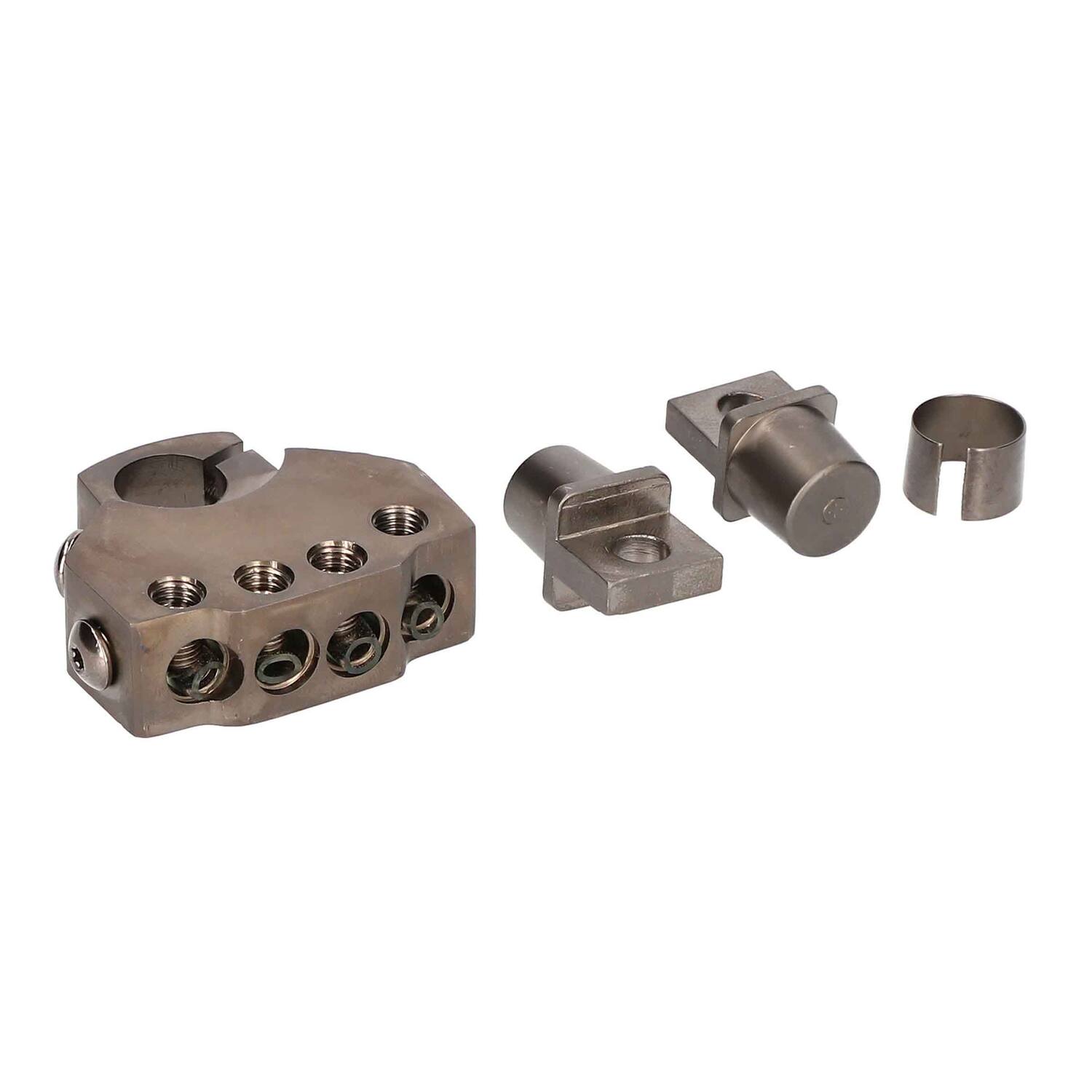 Left. T-Spec - 1/0 to 10-AWG 8-Position Battery Terminal VBTPN - Black Nickel.