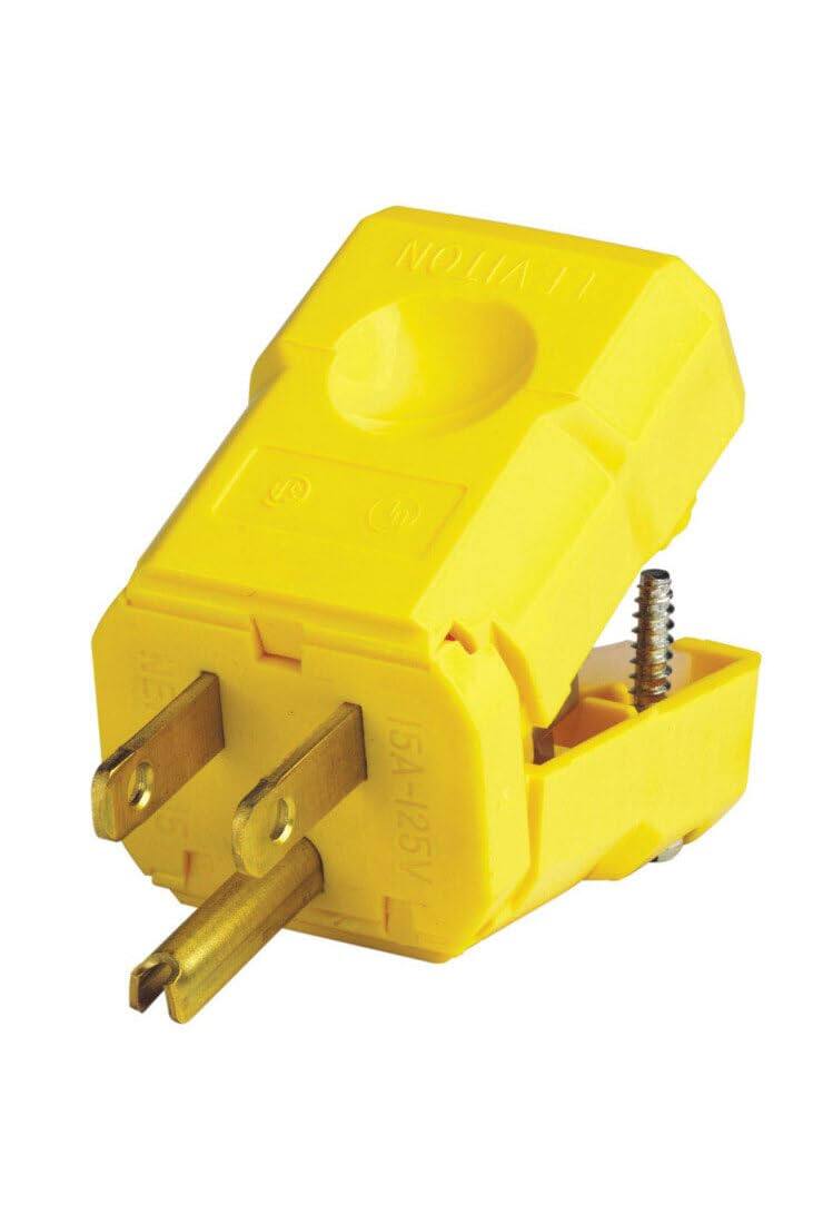 Leviton - Industrial Nylon Grounding Plug 5-15P 18-10 AWG 2 Pole 3 Wire - Yellow price history on PriceWatchPro