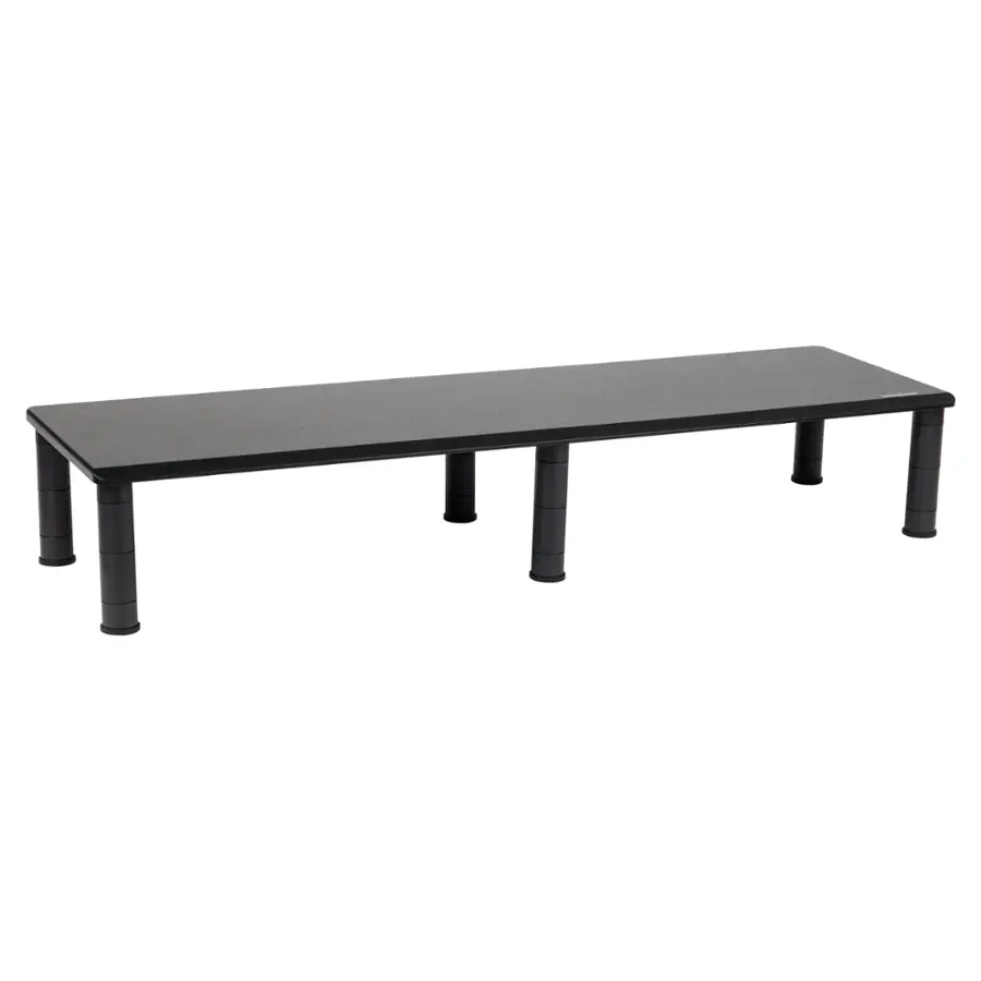 Alt View 16. Mind Reader - Dual Monitor Stand, Height Adjustable, Desktop Organizer, Laptop Riser, Office, 38.5"L x 11"W x 2.55-6.5"H - Black.