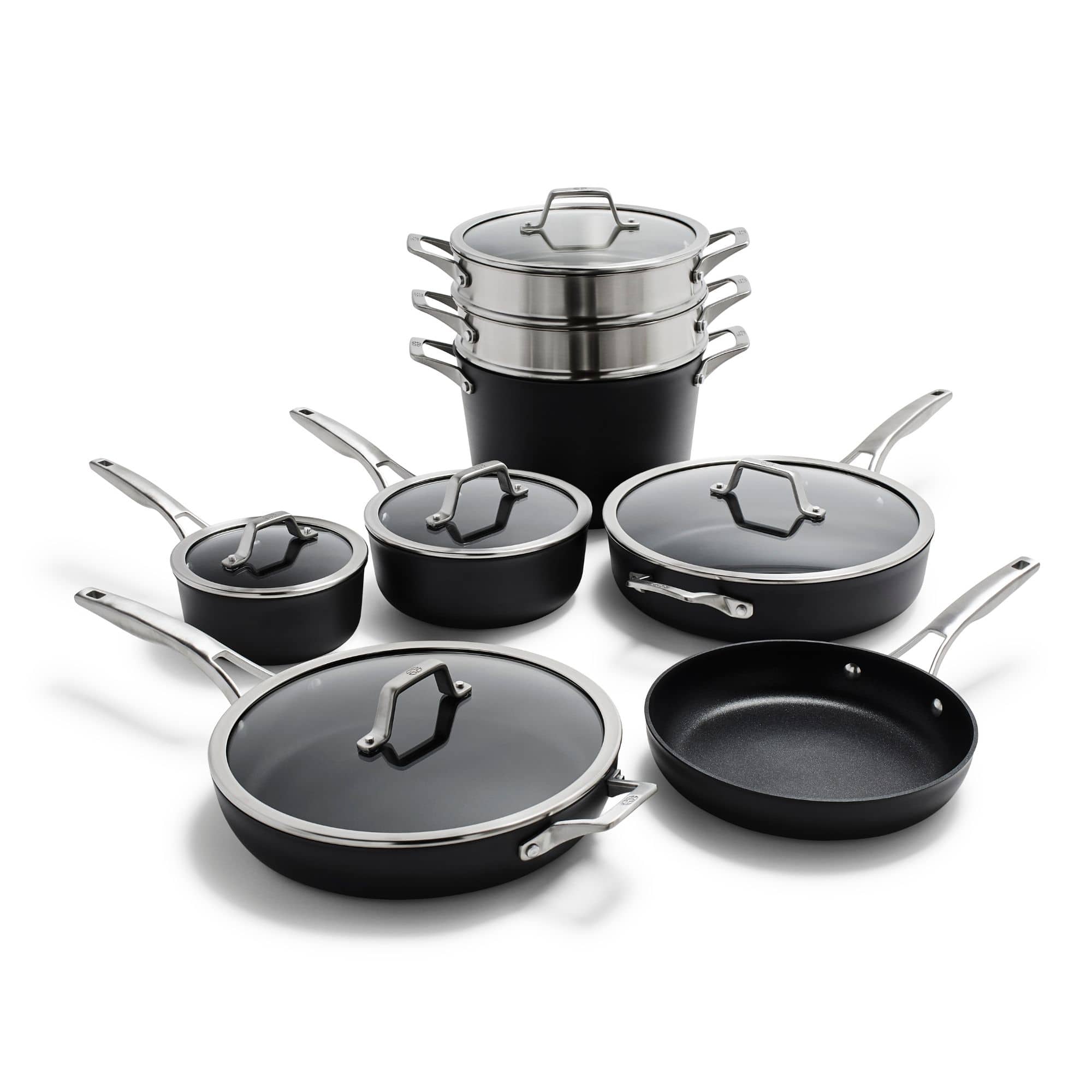 Calphalon - Premier Hard-Anodized Nonstick Aluminum Cookware Set, 13-Piece Set - Black
