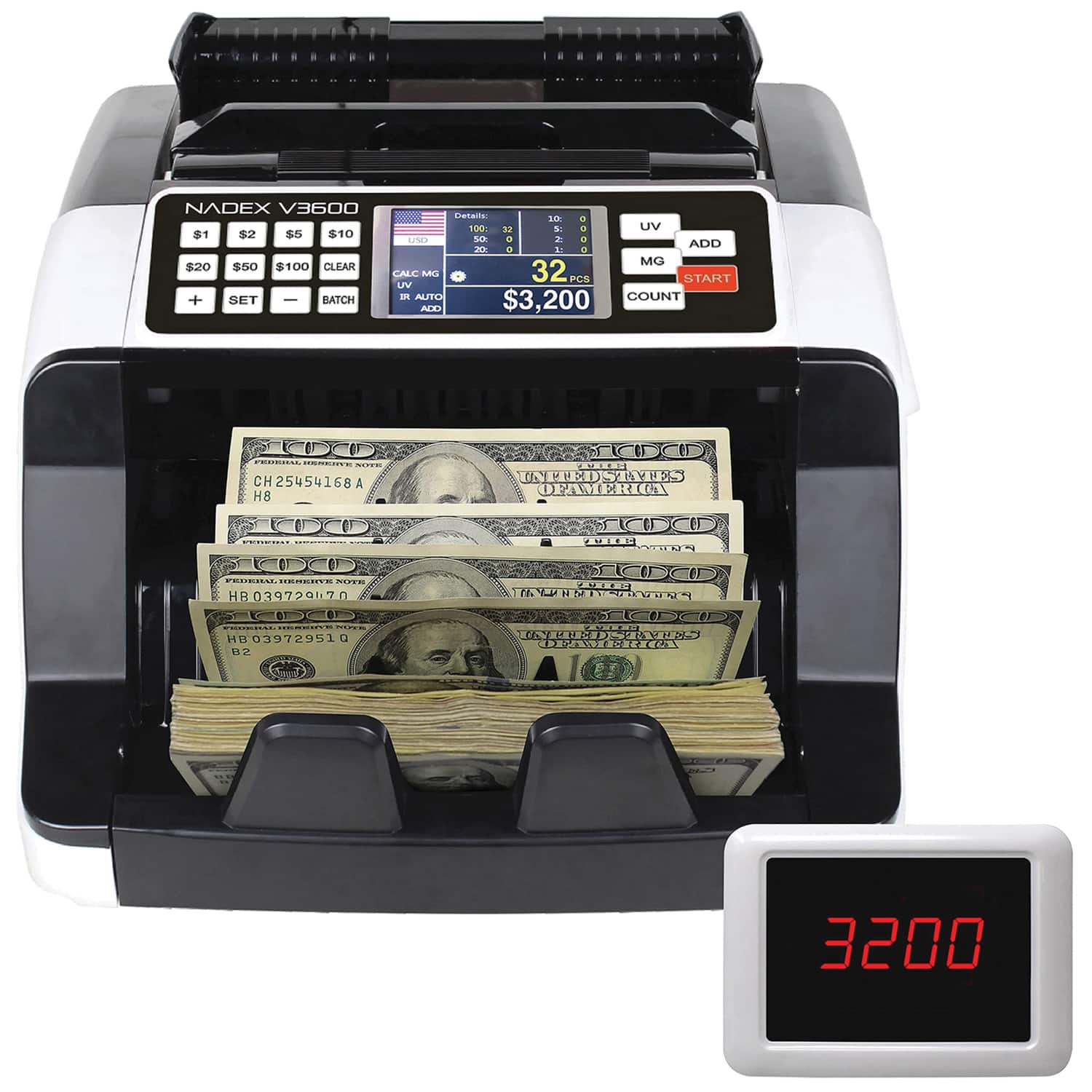 V3600 Money Counter and Counterfeit Detector