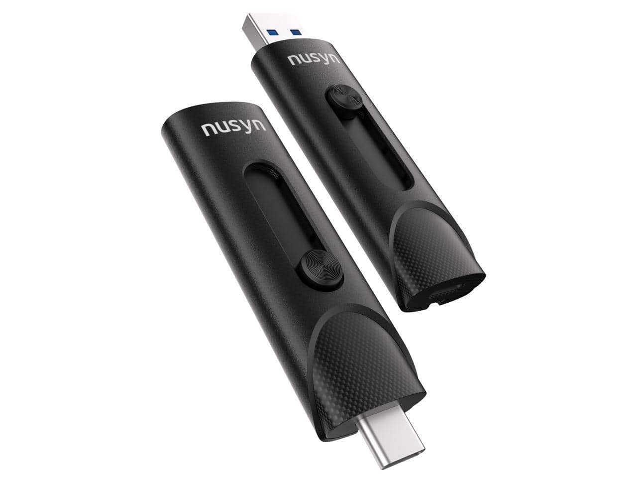 NUSYN - NSU53 1TB SSD - 1050MB/s, USB-C + USB-A, 2-in-1, for iPhone, Android, PS4, Mac & PC - Black