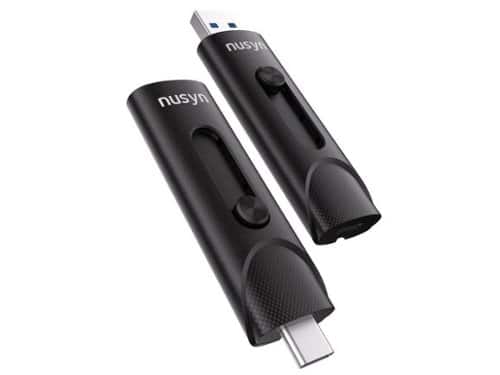 NUSYN - NSU53 1TB SSD - 1050MB/s, USB-C + USB-A, 2-in-1, for iPhone, Android, PS4, Mac & PC - Black