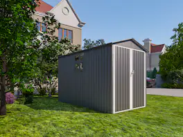 Mondawe - Motorcycle Outdoor Storage Shed With Window - Grey+White