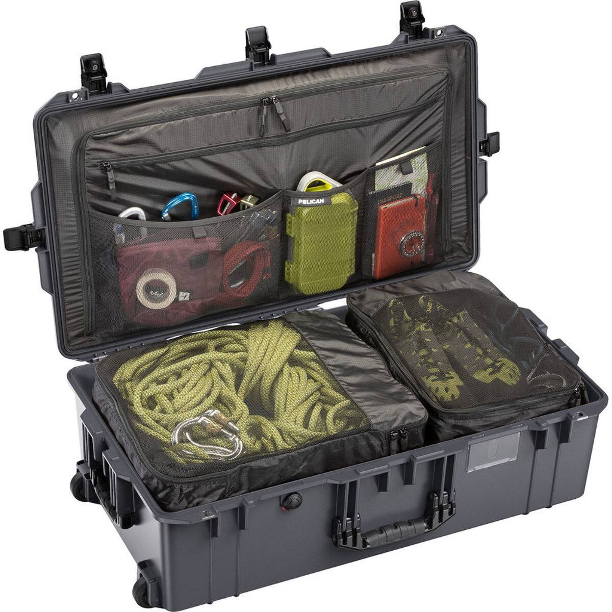 Alt View 2. Pelican - Pelican 1615TRVL Wheeled Check-In Air Travel Case with Lid Organizer and Packing Cubes, Charcoal - Gray.