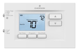 Emerson - 70 Series, 7-Day PTAC Digital Programmable Thermostat - White - Front_Zoom
