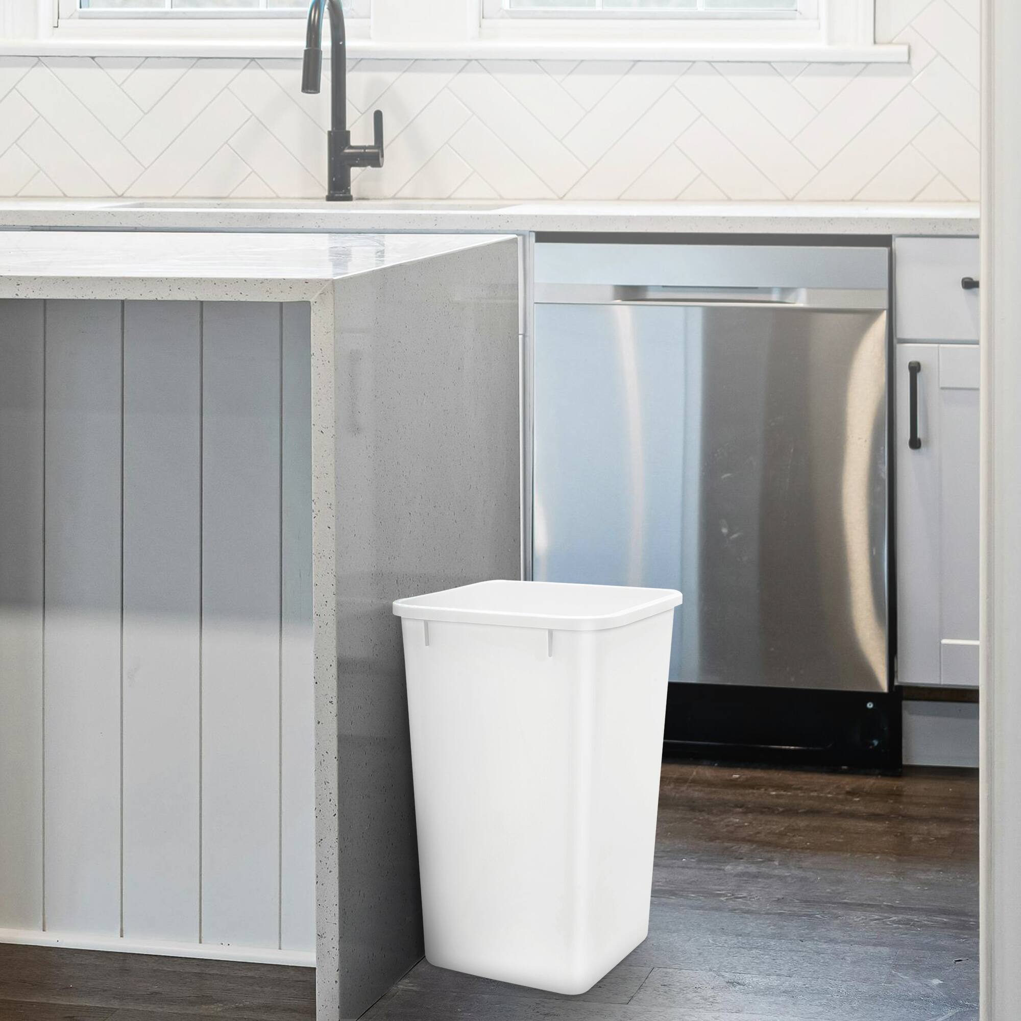 Alt View 1. Rev-A-Shelf - Rev-A-Shelf Polymer Replacement 35 qt. Trash Bin, White, 2 Pack, RV-35-11-2 - White.