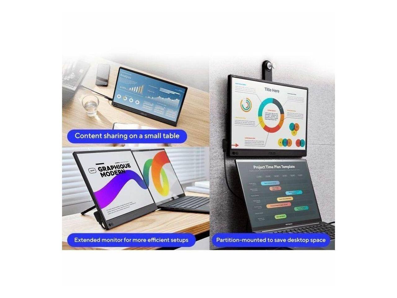 - Content sharing on a small table
- GRAPHIQUE MODERN
- Extended monitor for more efficient setups
- Project Time Plan Template
- Partition-mounted to save desktop space