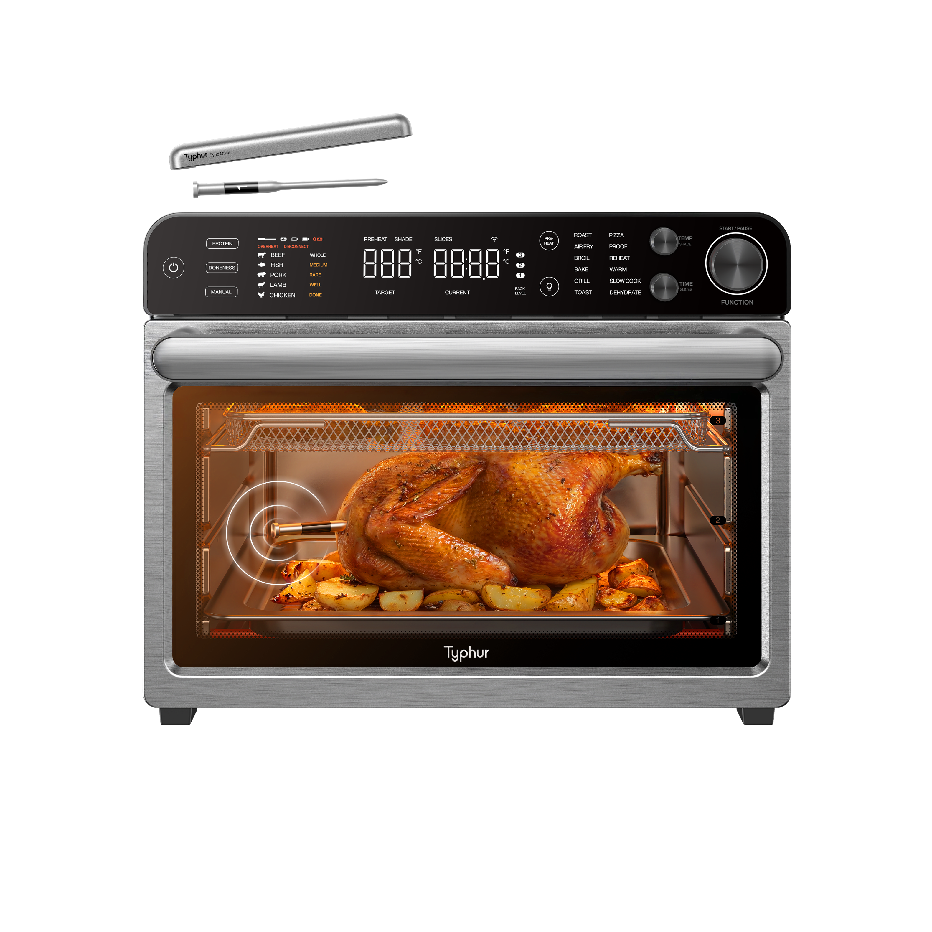 Typhur - Sync Oven with Wireless Probe - Silver with Gunmetal Gray Knobs price history on PriceWatchPro