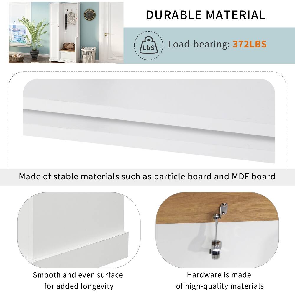 DURABLE MATERIAL

Load-bearing: 372LBS

Made of stable materials such as particle board and MDF board

Smooth and even surface for added longevity

Hardware is made of high-quality materials