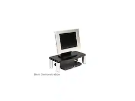 3M - MMMMS90B Extra-Wide Adjustable Monitor Stand, 20 x 12 x 1 to 5 7/8, Black - Silver/Black