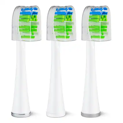 Front. Waterpik - Genuine Sensonic Replacement Contour Toothbrush Heads - White.